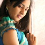 srushti-dange-blue-saree-stills-flimnews.com