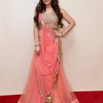 zarine khan in full pink dress